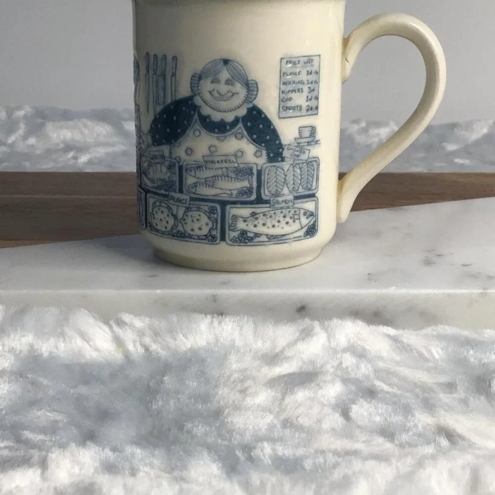 Biltons England Stoneware‎ Coffee Cup Seafood Market Embossed 8 oz. Cottagecore - Picture 3 of 6